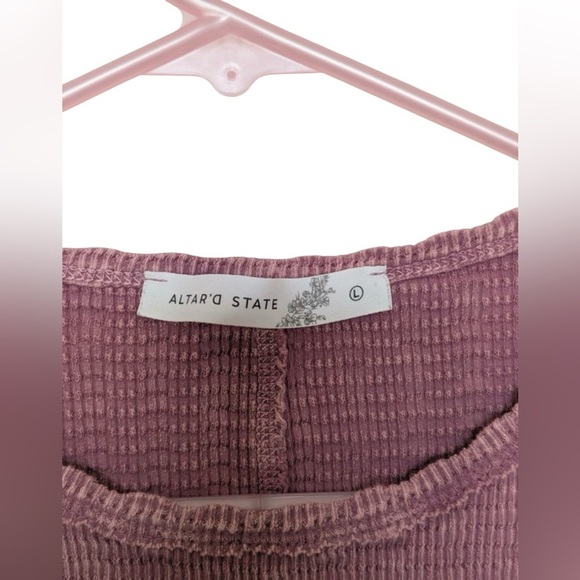 Altar’d State Ribbed Long Sleeve Thermal Top Mauve Size L - Picture 4 of 6